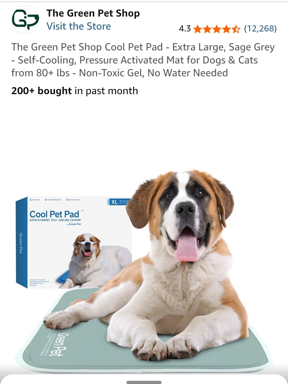 Sage Grey Self-Cooling Dog Pad